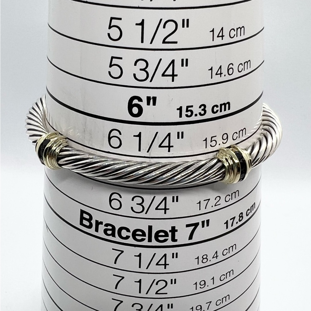 David Yurman 5mm Onyx 14k Gold Double Station Bracelet - Picture 10 of 14